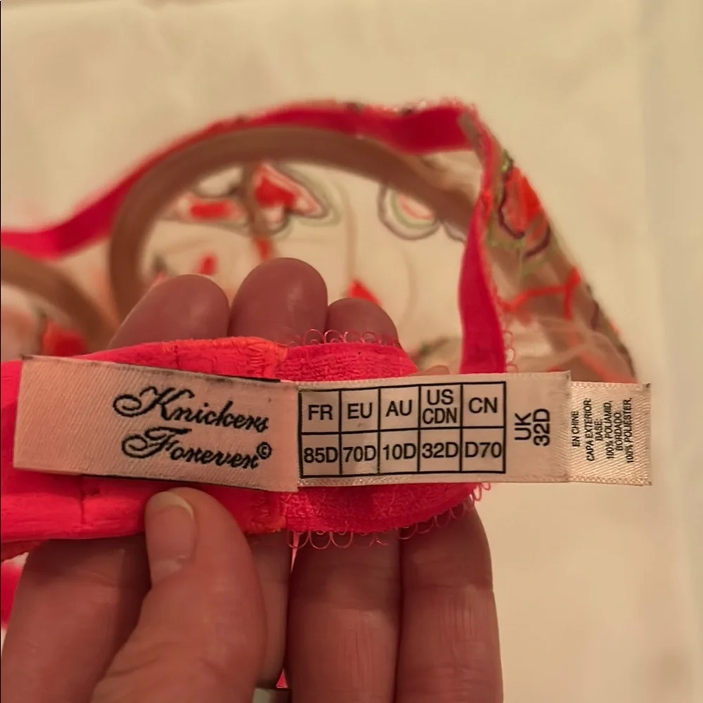 Agent Provocateur Pink and Red Lace Bra - Picture 6 of 6